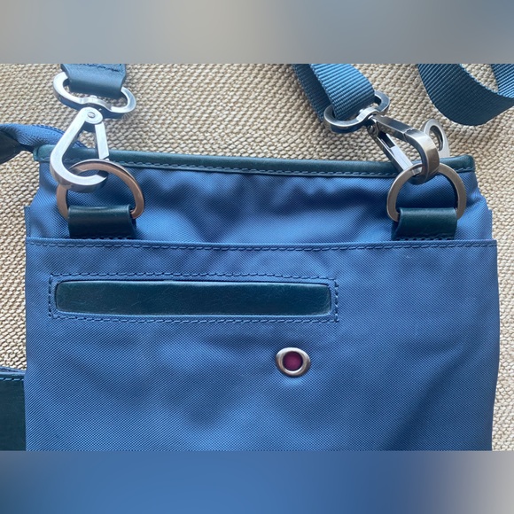 Crossbody Blue Mosey Bag. Silver Color Hardware. Eco friendly. EUC. - Picture 5 of 14